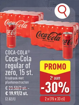 Aanbieding: COCA-COLA® Coca-Cola regular of zero, 15 st.