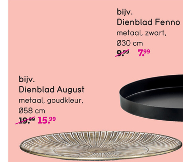 Aanbieding: Dienblad August - Goud - Metaal - Ø58 cm
