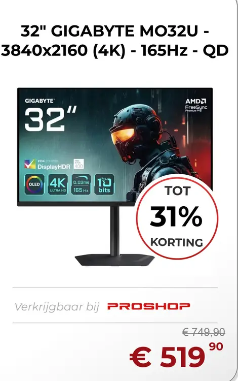 Aanbieding: 32" GIGABYTE mo32u