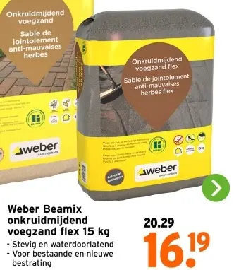 Aanbieding: Beamix onkruidmijdend voegzand flex 15 kg
