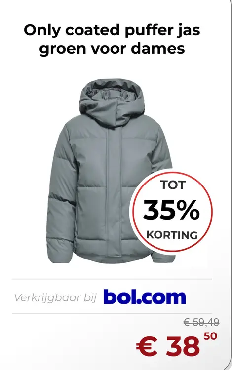 Aanbieding: Only coated puffer jas