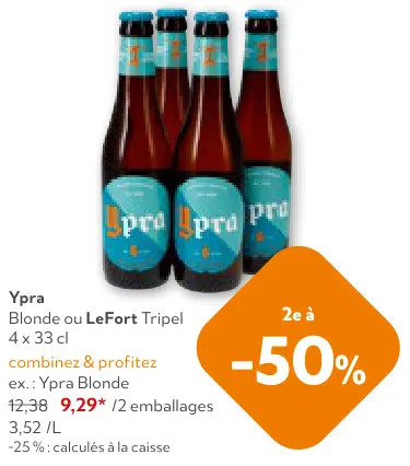 Offre: Ypra Blonde ou LeFort Tripel