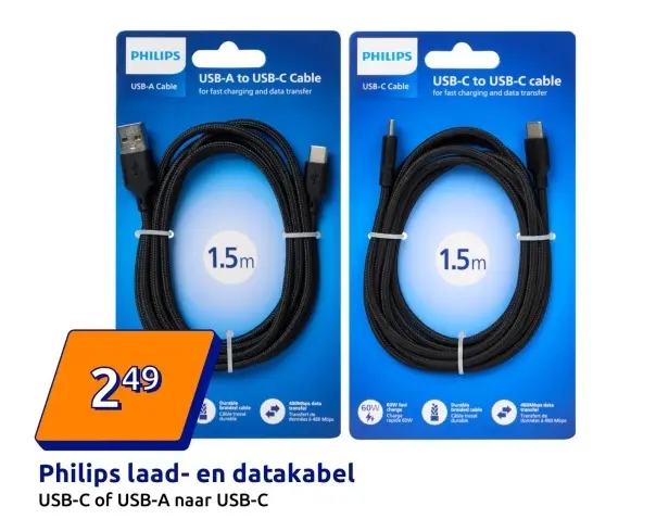 Aanbieding: Philips laad- en datakabel