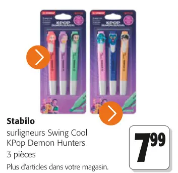 Offre: Stabilo surligneurs Swing Cool KPop Demon Hunters