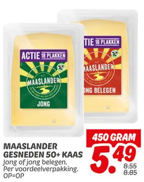 Aanbieding: MAASLANDER GESNEDEN 50+ KAAS