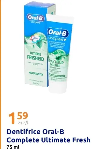 Offre: Dentifrice Oral-B Complete Ultimate Fresh