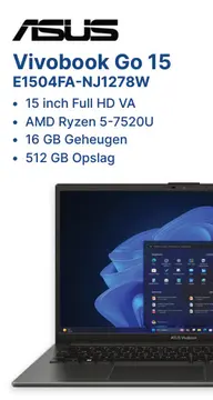 Aanbieding: Vivobook Go 15 E1504FA-NJ1278W