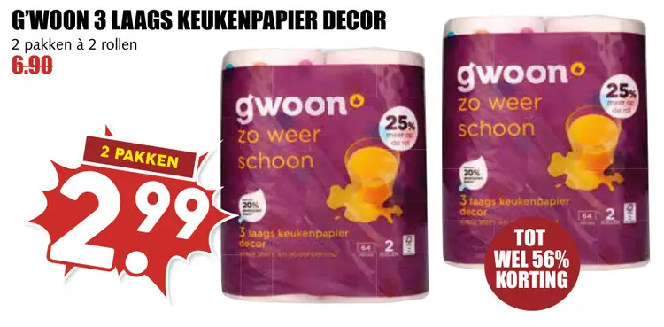Aanbieding: 3 laags keukenpapier decor