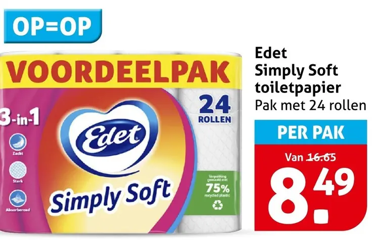 Aanbieding: Edet Simply Soft toiletpapier