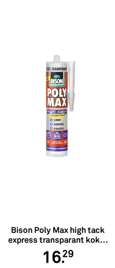Aanbieding: Poly Max high tack express transparant koker