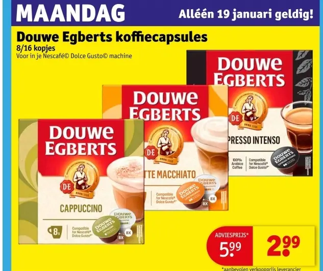 Aanbieding: Douwe Egberts koffiecapsules