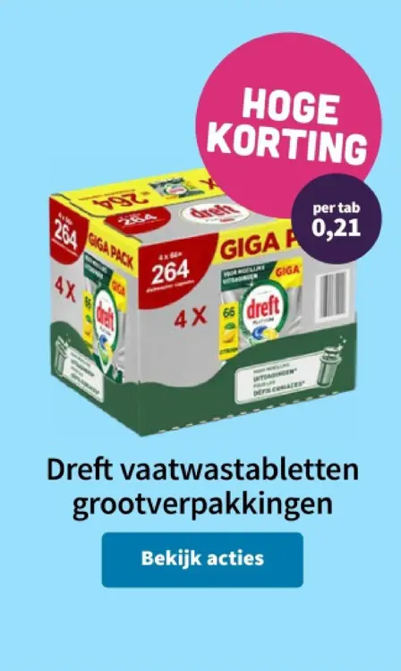 Aanbieding: Dreft vaatwastabletten grootverpakkingen