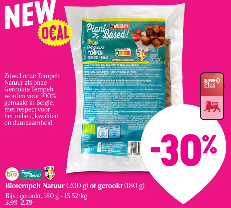 Promotie: Biotempeh Natuur of gerookt