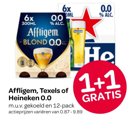 Aanbieding: Affligem, Texels of Heineken 0.0