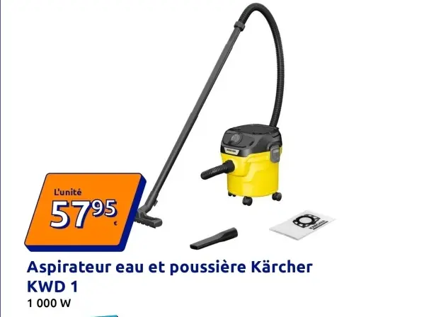 Offre: Aspirateur eau et poussière Kärcher KWD 1