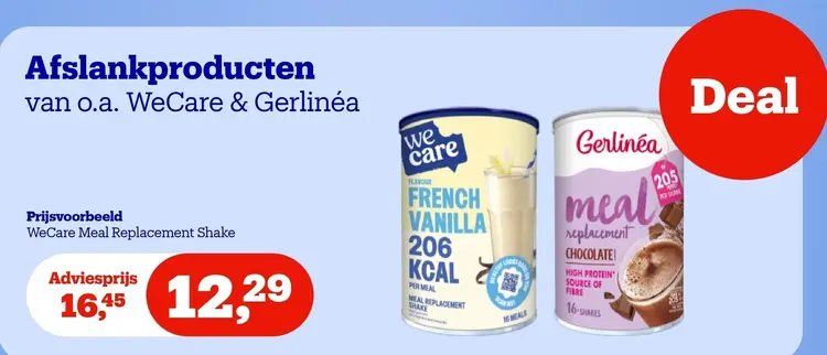 Aanbieding: Afslankproducten van o.a. WeCare & Gerlinéa