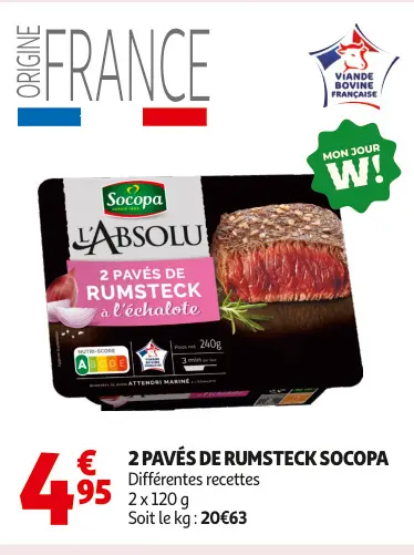Offre: 2 pavés de rumsteck Socopa