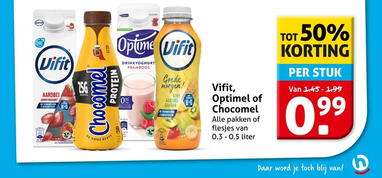Aanbieding: Drinkyoghurt of chocolademelk