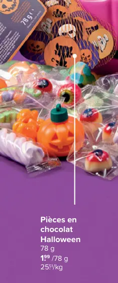 Offre: Pièces en chocolat Halloween