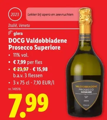Promotie: DOCG Valdobbiadene Prosecco Superiore