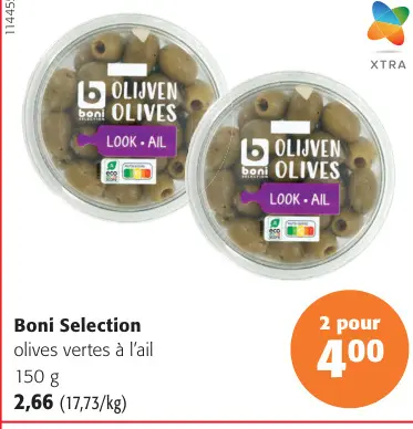 Offre: Olives vertes à l'ail