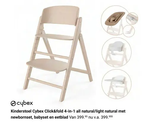 Aanbieding: Kinderstoel Cybex Click&fold 4-in-1 all natur