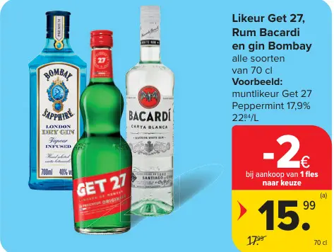 Promotie: Likeur, rum en gin