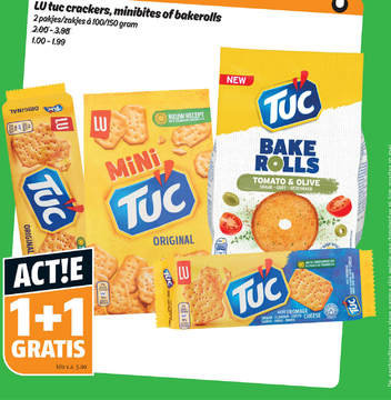 Aanbieding: LU tuc crackers minibites of bakerolls