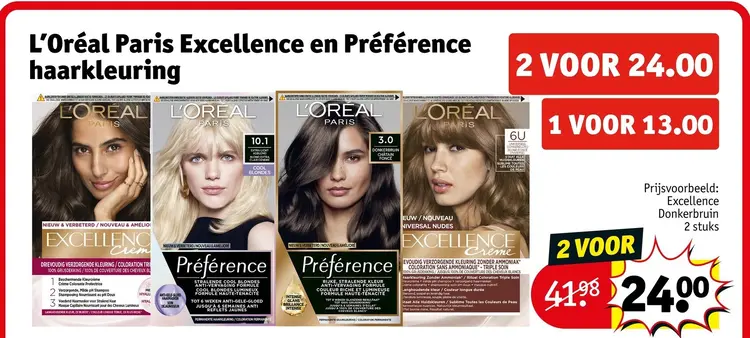 Aanbieding: L'Oréal Paris Excellence en Préférence haarkleuring