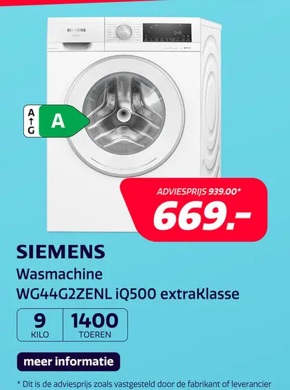 Aanbieding: Siemens WG44G2ZENL iQ500 extraKlasse