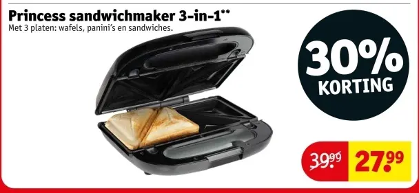 Aanbieding: sandwichmaker 3-in-1