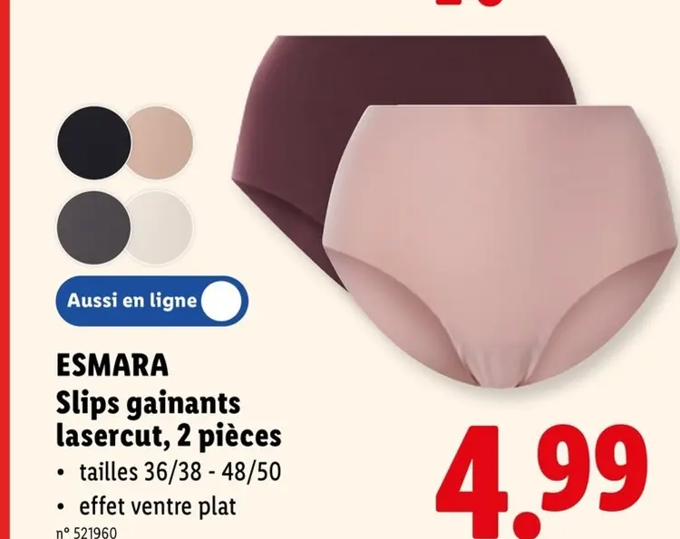 Offre: Slips gainants lasercut
