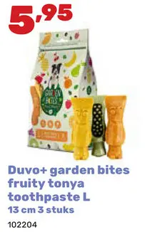 Aanbieding: Duvo+ garden bites fruity tonya toothpaste L
