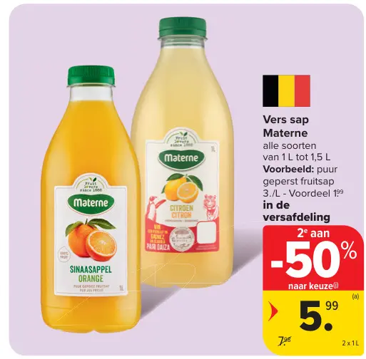 Promotie: Vers sap