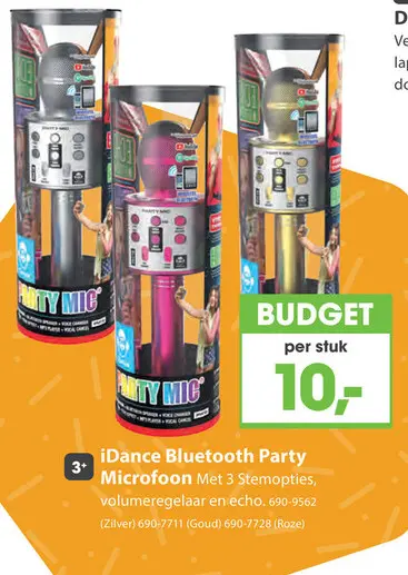 Aanbieding: Idance bluetooth party microfoon goud