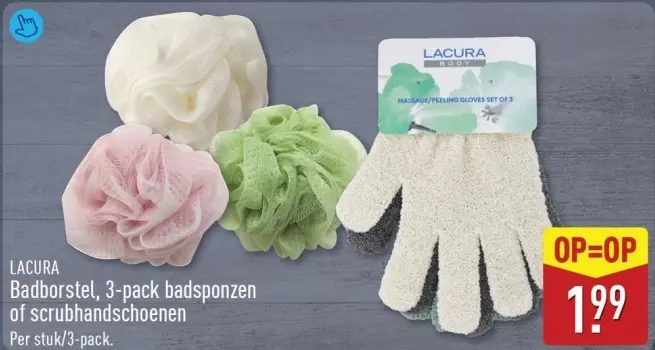 Aanbieding: Badborstel, badsponzen of scrubhandschoenen
