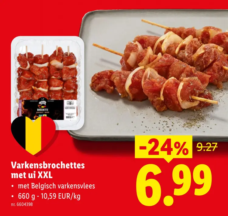 Promotie: Varkensbrochettes met ui XXL