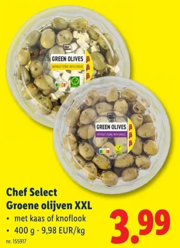 Promotie: Groene olijven XXL
