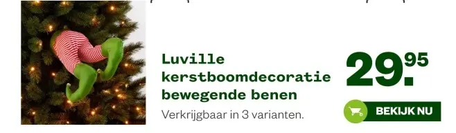 Aanbieding: kerstboomdecoratie bewegende benen