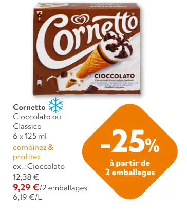 Offre: Cornetto Cioccolato ou Classico