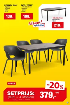 Aanbieding: Allibert Signature Porto tafel 200x95 cm zwart/walnoot