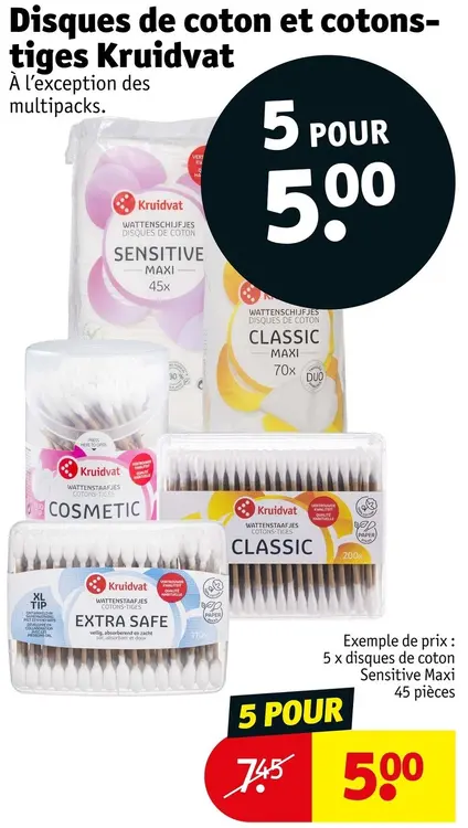 Offre: Disques de coton et cotons-tiges