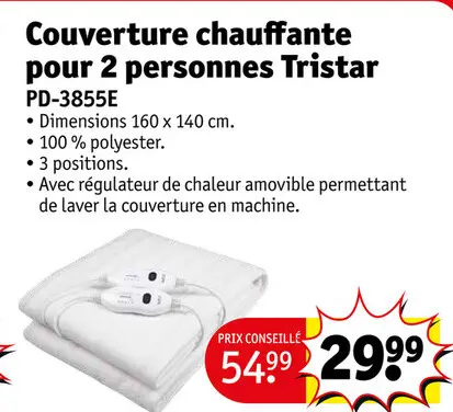 Offre: Couverture chauffante pour 2 personnes
