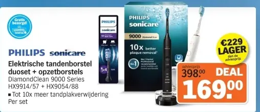 Aanbieding: Elektrische tandenborstel duoset + opzetborstels