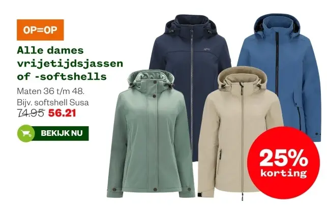 Aanbieding: Alle dames vrijetijdsjassen of -softshells