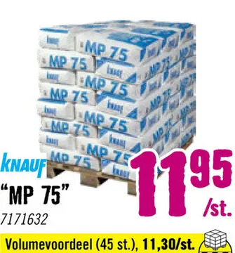 Aanbieding: KNAUF Machinepleister MP 75 E 25 kg