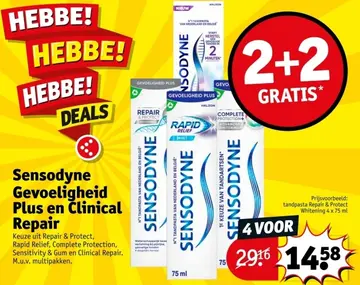 Aanbieding: Sensodyne Gevoeligheid Plus en Clinical Repair
