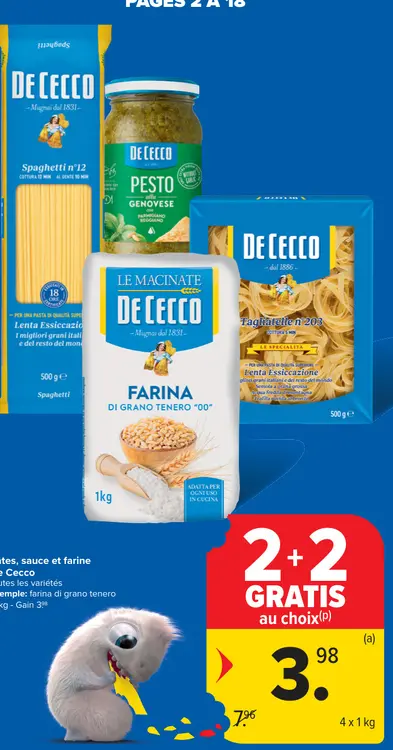 Offre: Pâtes, sauce et farine
