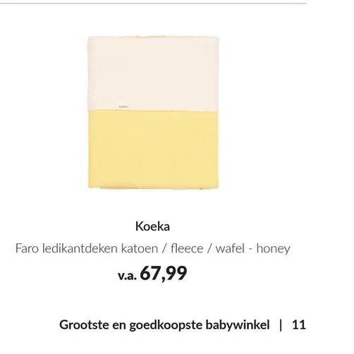 Aanbieding: Faro ledikantdeken katoen / fleece / wafel - 