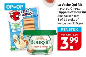 Aanbieding: La Vache Qui Rit naturel, Cheez Dippers of Boursin